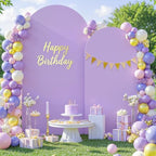 Lavender Arch Backdrop Cover Set of 2-7.2 and 6ft Lilac Light Purple Arch Covers Stretchy Backdrop Spandex Baby