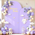 Lavender Arch Backdrop Cover Set of 2-7.2 and 6ft Lilac Light Purple Arch Covers Stretchy Backdrop Spandex Baby, alternate