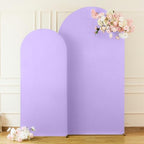 Lavender Arch Backdrop Cover Set of 2-7.2 and 6ft Lilac Light Purple Arch Covers Stretchy Backdrop Spandex Baby, alternate
