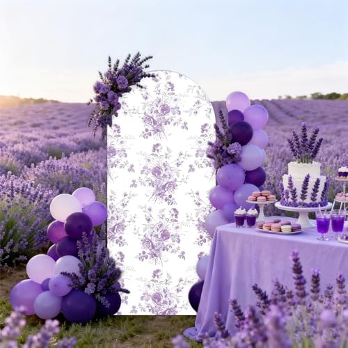 Lavender Arch Backdrop Covers Purple 6ft Arch Covers Stretchy Backdrop in 6 feet in Purple, alternate view 3
