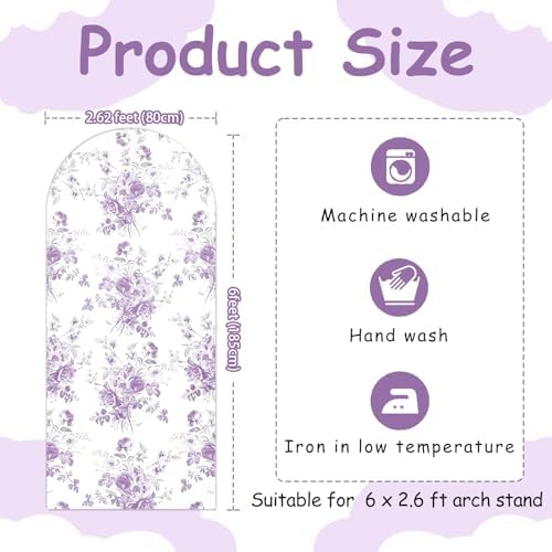 Lavender Arch Backdrop Covers Purple 6ft Arch Covers Stretchy Backdrop in 6 feet in Purple, alternate view 5