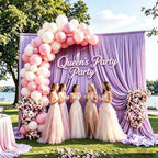 Lavender Backdrop Curtain - 20x10FT Back Drop Curtains for Parties Wrinkle-Free Soft Polyester Backdrop Wedding, alternate