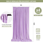 Lavender Backdrop Curtain - 20x10FT Back Drop Curtains for Parties Wrinkle-Free Soft Polyester Backdrop Wedding, alternate