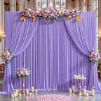 Lavender Backdrop Curtain 32 x 10ft for Photo Background Wrinkle Free Drape in W4' x H10'(8 panels) in Lavender, alternate