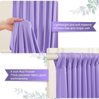 Lavender Backdrop Curtain 32 x 10ft for Photo Background Wrinkle Free Drape in W4' x H10'(8 panels) in Lavender, alternate
