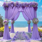 Lavender Backdrop Curtain 32 x 10ft for Photo Background Wrinkle Free Drape in W4' x H10'(8 panels) in Lavender, alternate