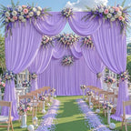 Lavender Backdrop Curtain 40 x 10ft for Photo Background Wrinkle Free Drape in W4' x H10'(10 panels) in Lavender, alternate