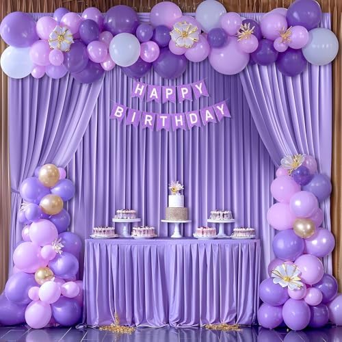 Lavender Backdrop Curtain 40 x 10ft for Photo Background Wrinkle Free Drape in W4' x H10'(10 panels) in Lavender, alternate