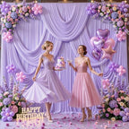Lavender Backdrop Curtain for Parties Wedding Wrinkle Free Light Purple Photo Curtains Backdrop Drapes Fabric, alternate view