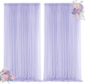 Lavender Backdrop Curtains for Parties, Chiffon Photo Backdrop Drapes 2 Panels 5x10FT Sheer Outdoor Curtain for