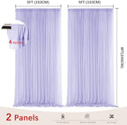 Lavender Backdrop Curtains for Parties, Chiffon Photo Backdrop Drapes 2 Panels 5x8ft Sheer Outdoor Curtain for, alternate