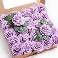 Lavender Faux Foam Roses with Stems DIY Home Decor(25Pcs) in Lavender