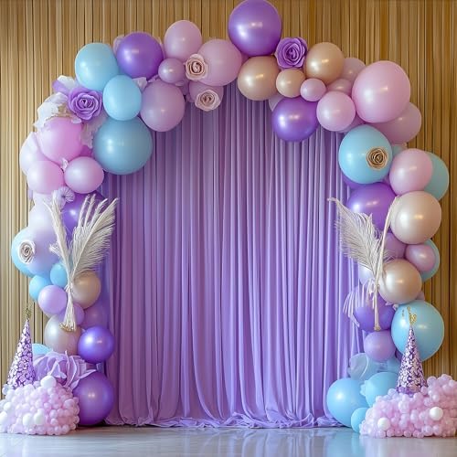 Lavender Purple Backdrop Curtain for Parties Backdrop Drape 10x10FT in 10FTx10FT in Lavender Purple, alternate view 6