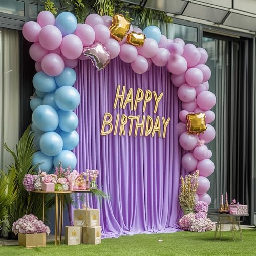 Lavender Purple Backdrop Curtain for Parties Backdrop Drape 10x8FT in 10FTx8FT in Lavender Purple, alternate view 5