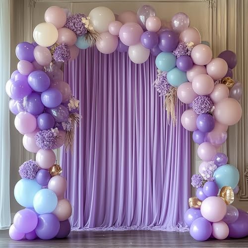 Lavender Purple Backdrop Curtain for Parties Backdrop Drape 10x8FT in 10FTx8FT in Lavender Purple, alternate view 6