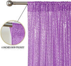 Lavender Purple Sequin Backdrop Curtain 2 Panels 2FTx8FT Glitter Lavender Background Drapes Sparkle Photography, alternate