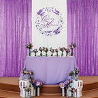 Lavender Purple Sequin Backdrop Curtain 4FTx8FT Glitter Lavender Purple Background Drapes Sparkle Photography, alternate view
