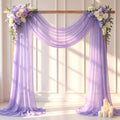 Lavender Wedding Arch Draping Fabric 28" x19FT Sheer Curtain Drapes in 28" width x 19Ft length(1 Panel) in