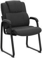 Leather Guest Chair with Padded Arm Rest for Reception Meeting Conference and Waiting Room Side Office Home, alternate view 6