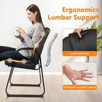 Leather Guest Chair with Padded Arm Rest for Reception Meeting Conference and Waiting Room Side Office Home, alternate view 5