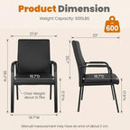 Leather Office Guest Chair, Guest Conference Room Chair, 600 LBS Capacity High Back Reception Chair with Padded, alternate