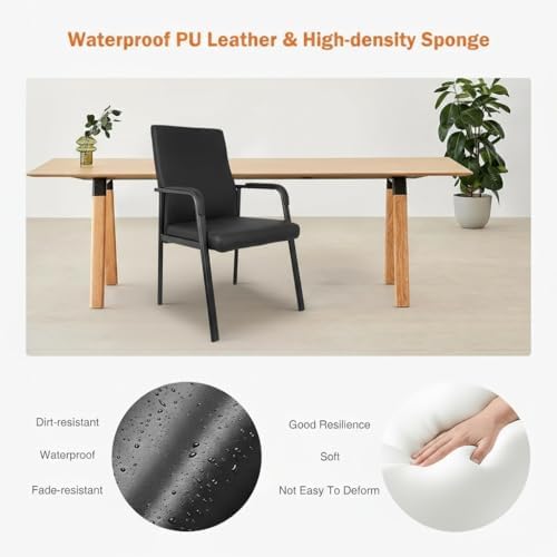 Leather Office Guest Chair, Guest Conference Room Chair, 600 LBS Capacity High Back Reception Chair with Padded, alternate