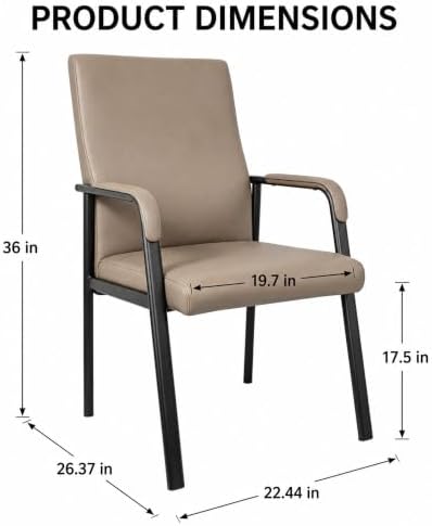 Leather Office Guest Chair, Guest Conference Room Chair, 600 LBS Capacity High Back Reception Chair with Padded, alternate
