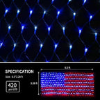 LED American Flag Lights,6.5ft*3.2ft Waterproof Led Flag Net Light Outdoor for 4th of July Decorations, alternate view 3