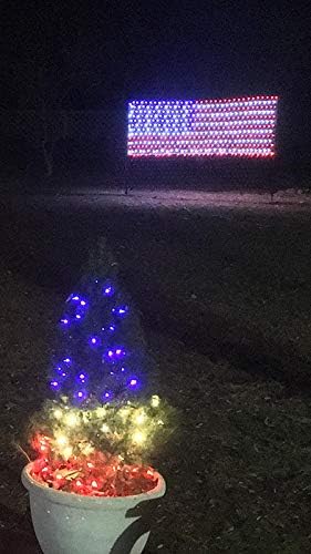 LED American Flag Lights,6.5ft*3.2ft Waterproof Led Flag Net Light Outdoor for 4th of July Decorations, alternate view 6
