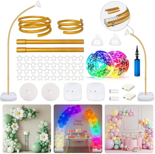 LED Balloon Arch Stand with Base 9.35FT/6FT Balloon Arch Frame for Party