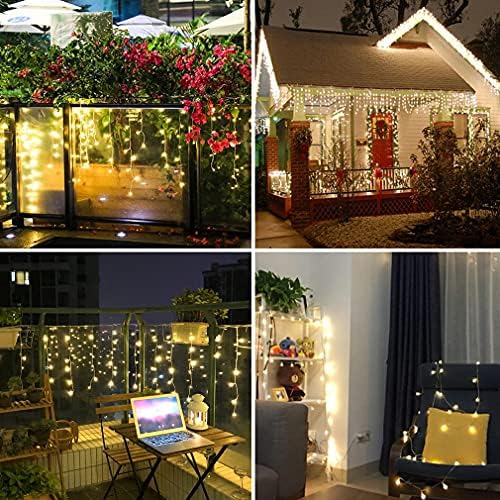 LED Ceiling Icicle Lights, 13FT 96 LEDs 8 Modes Twinkle Christmas Hanging Fairy String Curtain Lights for, alternate view 5