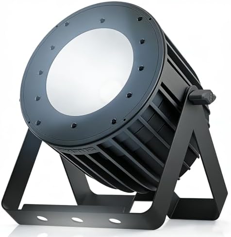 LED COB 200W Par Lights, Cool White and Warm White Stage Wash Lights in Black