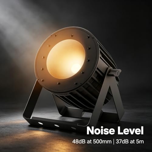 LED COB 200W Par Lights, Cool White and Warm White Stage Wash Lights in Black, alternate view 3