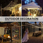 LED Curtain Lights Outdoor 12ft x10ft, 360 LED Plug in Hanging String Lights Indoor Bedroom, Twinkle Light, alternate view 4