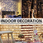 LED Curtain Lights Outdoor 12ft x10ft, 360 LED Plug in Hanging String Lights Indoor Bedroom, Twinkle Light, alternate view 5