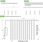 LED Curtain Lights Outdoor 12ft x10ft, 360 LED Plug in Hanging String Lights Indoor Bedroom, Twinkle Light, alternate view 6