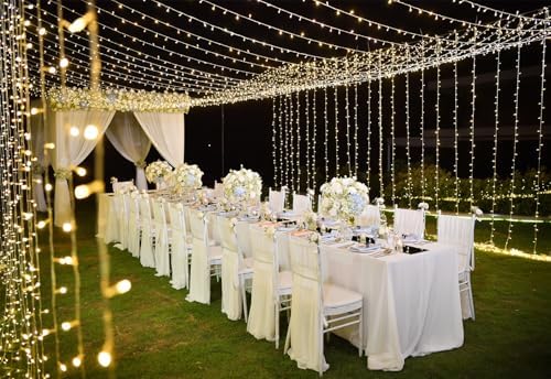 LED Curtain Lights Outdoor 50ft x10ft, 1000 LED Plug in Hanging String Lights Indoor Bedroom, Twinkle Light, alternate view 6