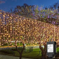 LED Curtain Lights Outside 40ft x 3ft for Backyard, 600 LED Plug in Hanging Fence String Lights Outdoor