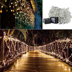 LED Curtain Lights Outside 40ft x 3ft for Backyard, 600 LED Plug in Hanging Fence String Lights Outdoor, alternate view 7