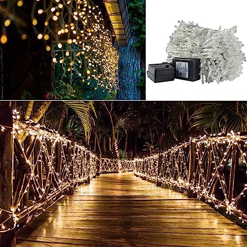 LED Curtain Lights Outside 40ft x 3ft for Backyard, 600 LED Plug in Hanging Fence String Lights Outdoor, alternate view 7
