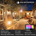 Led Flood Light 500W Equivalent, RGBW Led Outdoor Colored Floodlight, alternate view 2