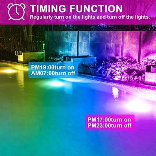 LED Flood Light Outdoor 500W Equivalent Color Changing Landscape Lighting, Timing+120 Colors Strobe+2700K Warm, alternate