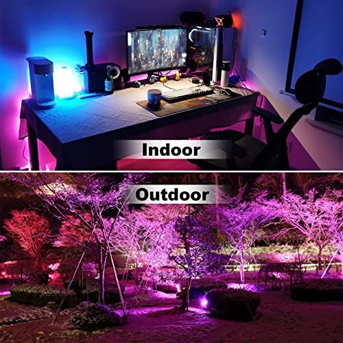 LED Flood Light Outdoor 500W Equivalent Color Changing Landscape Lighting, Timing+120 Colors Strobe+2700K Warm, alternate