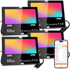 LED Flood Light Outdoor 50W, 500W Equivalent RGB Landscape Lighting