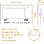 LED Flood Light Outdoor 50W, 500W Equivalent RGB Landscape Lighting, alternate view 7