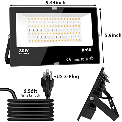 LED Flood Light Outdoor 800W Equivalent 8000LM RGB Landscape Lighting, alternate view 7