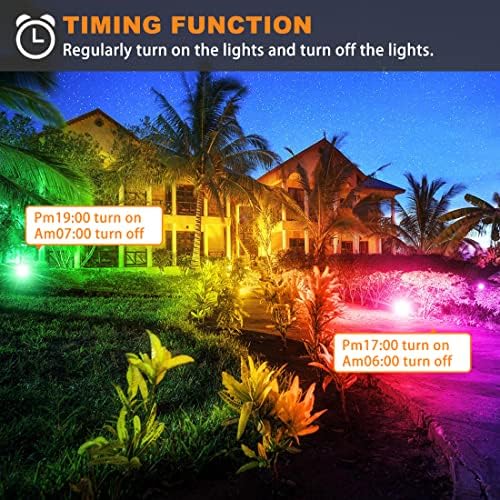 LED Flood Light Outdoor 80W, 800W Equivalent RGB Landscape Lighting, alternate view 4