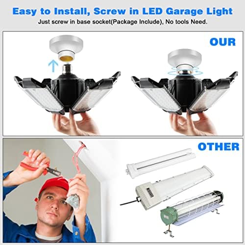 LED Garage Light - 160W Super Brighter Garage Light Bulbs 6500K, alternate view 5
