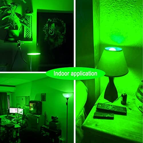 LED Green Color Light Bulb - 9W(60W Equivalent), A19 with E26 Base, 4 Pack, alternate view 3