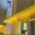 LED Icicle Christmas Lights, 13FT 120 LEDs 8 Modes Extendable Eaves Short Curtain Twinkle Dangling Fairy String